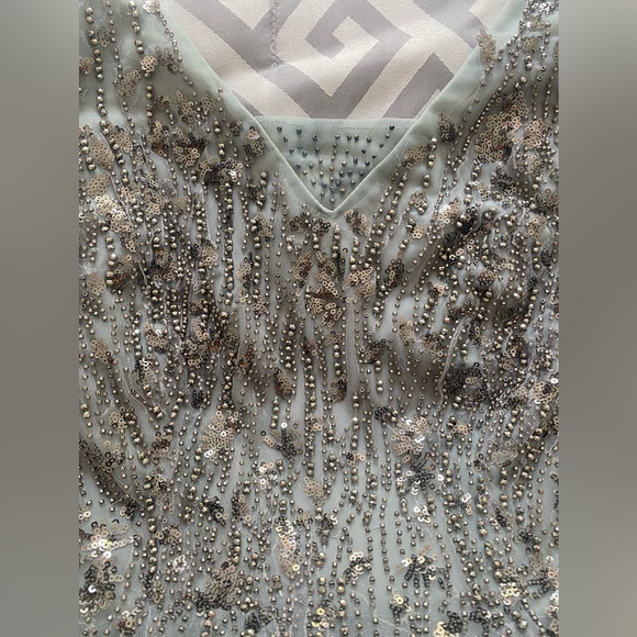 Mac Duggle lllusion llng sleeve Tulle Ballgown sequim blue 6 - Picture 7 of 7